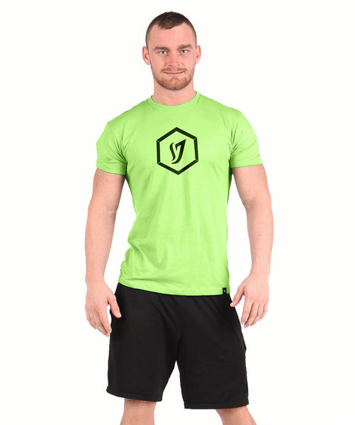 Hexagon Neon Green Slub Shirt