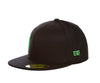 YOK Black and Green Fitted Cap