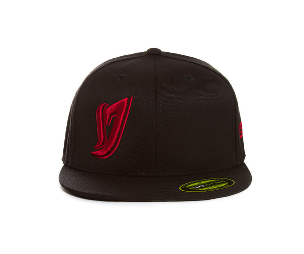 Black/Red Fitted Cap