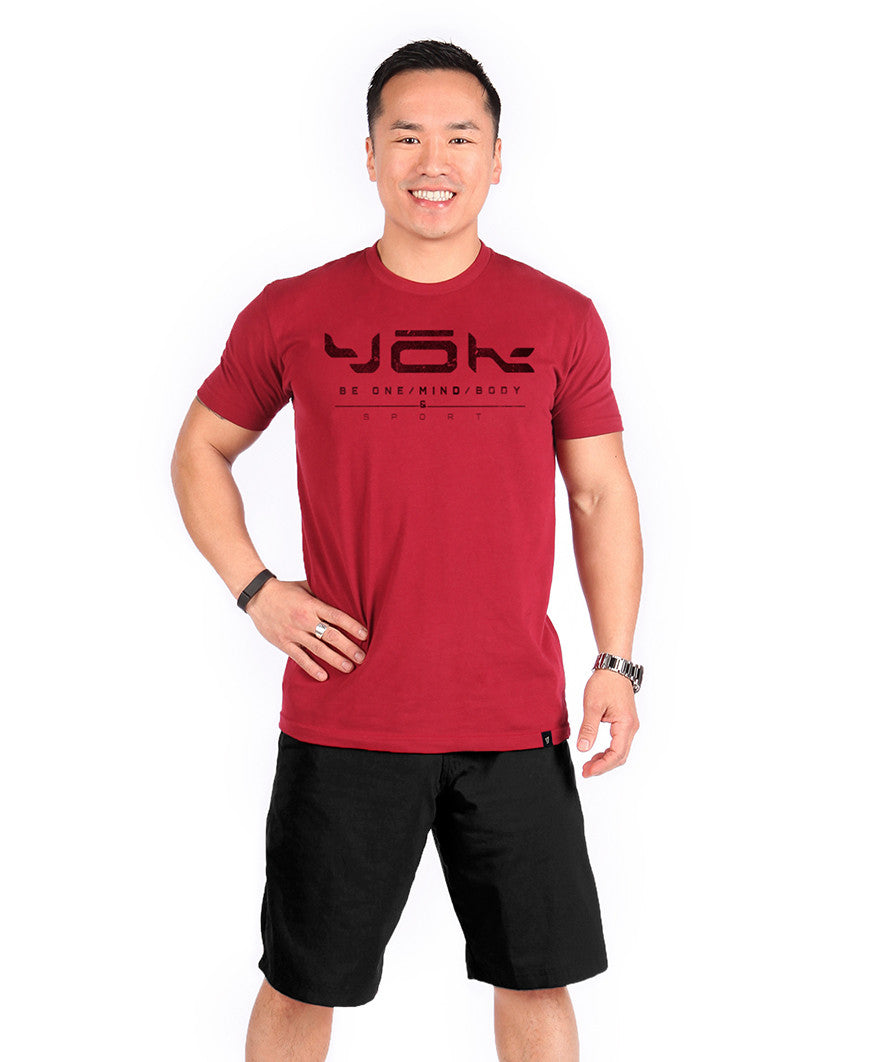 YOK ONE Black Cardinal Red ActiveWear Shirt